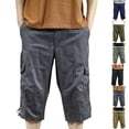 thumbnail image 1 of Men's Cotton Multi Pocket Cargo Shorts Work Pants Knee Length Sports Shorts Button Zipper Closure Casual Daily Hiking Golf Summer Travel | Zenithor,Yellow 2XL, 1 of 8