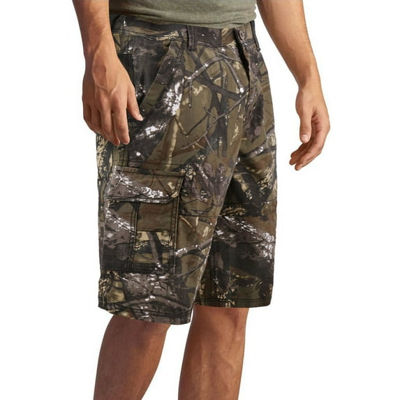 Men's Cotton Multi Pocket Relaxed Fit Outdoor Army Nature Camo Cargo Shorts (#4, 30)