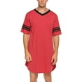 thumbnail image 1 of Men's Cotton Nightshirt Short Sleeve Sleepwear Soft Comfy Nightgown Loose Sleep Shirt S-XXL, 1 of 6