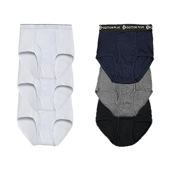 Men's Cotton No Ride Up Briefs w/Comfort Flex Waistband Underwear Big and Tall Sizes avalible (S, Mixed, 6 Pack)