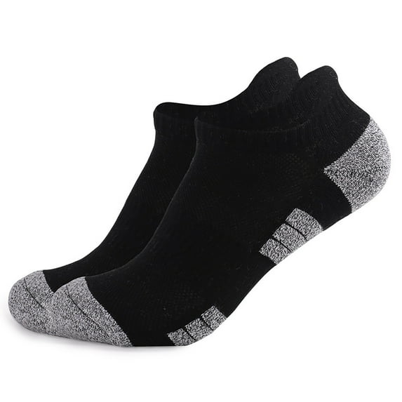Men's Cotton No-Show Socks - Summer Lightweight Ankle Socks for Sneakers (Pack of 5) Under 5$, Yubnlvae Large Size Foreign Trade Rubber Cotton Socks , Black, L