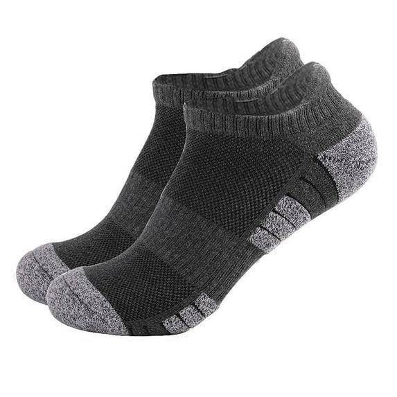 Men's Cotton No-Show Socks - Summer Lightweight Ankle Socks for Sneakers (Pack of 5) Under 5$, Yubnlvae Large Size Foreign Trade Rubber Cotton Socks , Dark Gray, M