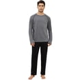 thumbnail image 1 of Men's Soft Cotton Pajama Set with Pockets - 2-Piece Breathable Long Sleeve Sleepwear & Loungewear, Drawstring Waist Comfort Fit,S, 1 of 11