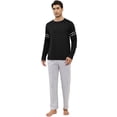 thumbnail image 1 of Men's Soft Cotton Pajama Set with Pockets - 2-Piece Breathable Long Sleeve Sleepwear & Loungewear, Drawstring Waist Comfort Fit,S, 1 of 11
