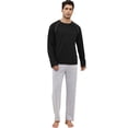 thumbnail image 1 of Men's Soft Cotton Pajama Set with Pockets - 2-Piece Breathable Long Sleeve Sleepwear & Loungewear, Drawstring Waist Comfort Fit,XXL, 1 of 11