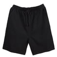 thumbnail image 1 of Men's Cotton Pajama Shorts, Soft Sleepwear & Lounge Bottoms with Drawstring & Pockets Sleep Shorts for Men Big and Tall Size L-4XL Black, 1 of 3