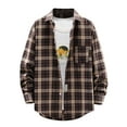 thumbnail image 1 of Men's Cotton Plaid Shirts Jacket Fleece Lined Flannel Shirts Button Down Jackets Long Sleeves Plus Size Fall Shirts, 1 of 5