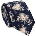 thumbnail image 1 of Men's Cotton Printed Floral Tie 2.56" Skinny Narrow Necktie, 1 of 4