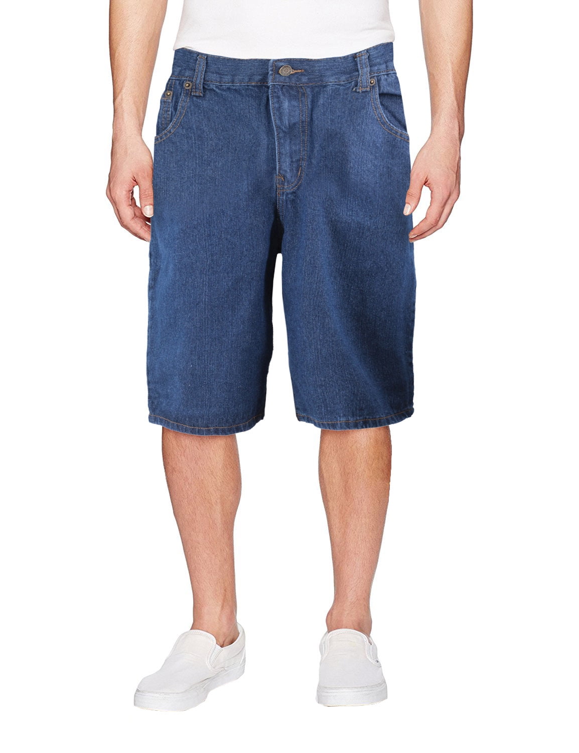 Men's Cotton Relaxed Fit Casual Denim Jean Carpenter Shorts (Stonewash ...