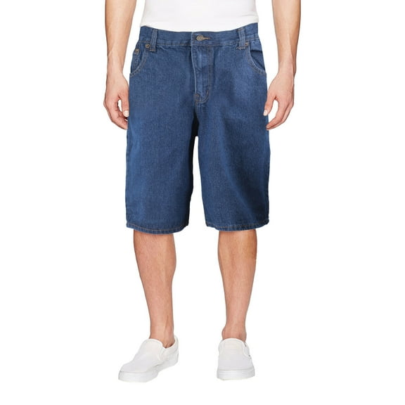 Men's Cotton Relaxed Fit Casual Denim Jean Carpenter Shorts (Stonewash Blue - 36)