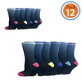 thumbnail image 1 of Men’s Cotton Rich Ribbon Solid Pattern Socks Pack 12 Socks Size 10-13, 1 of 1