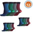 thumbnail image 1 of Men’s Cotton Rich Two Tone Solid Pattern Socks Pack 12 Socks Size 10-13, 1 of 1