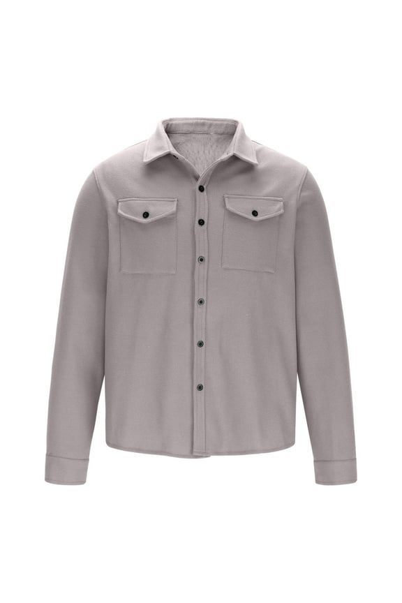 Men's Cotton Shirts Casual Long Sleeve Shacket Jacket Button down Lapel Overshirt Men with Pockets Smart Casual Trucker Jackets Street Fall Winter Coats Size S-3xl