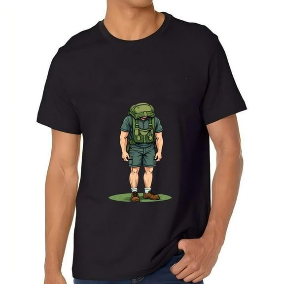 Men's Cotton Short Sleeve T-Shirt - Casual Tee with Vibrant Hiking Graphic Design Perfect for Outdoor Adventures