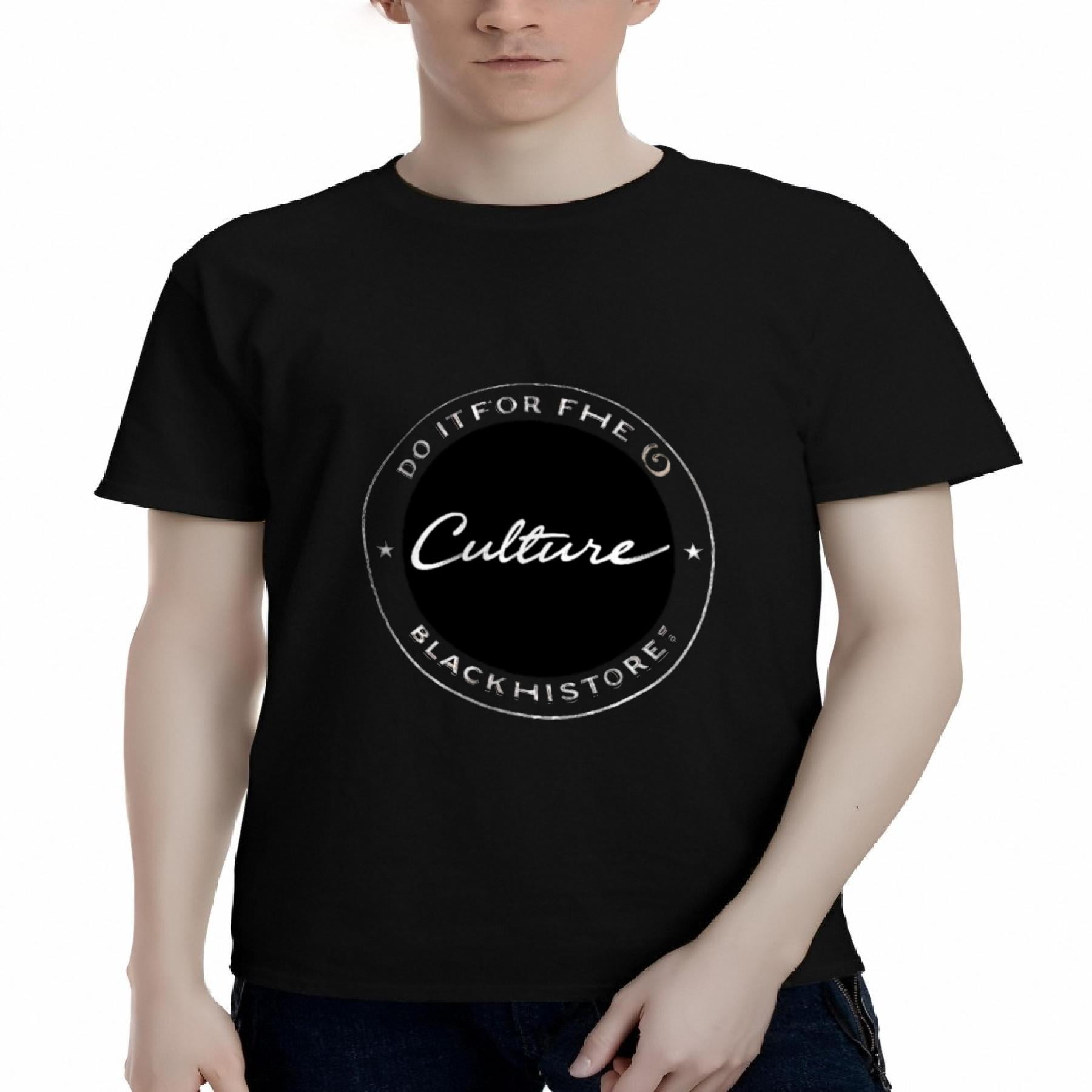 Men's Cotton Short Sleeve T-Shirt - Circular ' FOR THE Culture BLACK ...