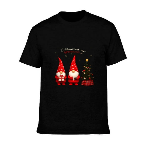 Men's Cotton Short Sleeve T-Shirt - Festive Christmas Tree Design " I Wish with My Heart " - Perfect Holiday Tee