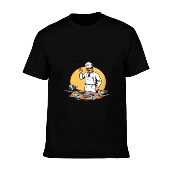 Men's Cotton Short Sleeve T-Shirt - Fun Chef Graphic Tee with Whimsical Cooking Design Perfect for Lovers and Home Chefs