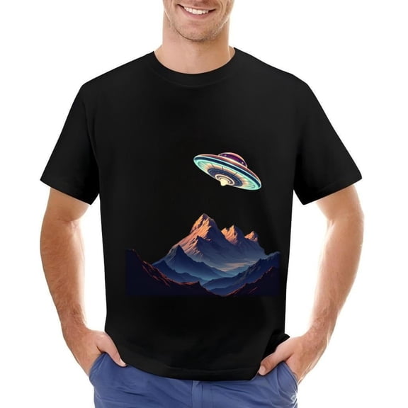 Men's Cotton Short Sleeve T-Shirt - & Mountain Range Tee -New