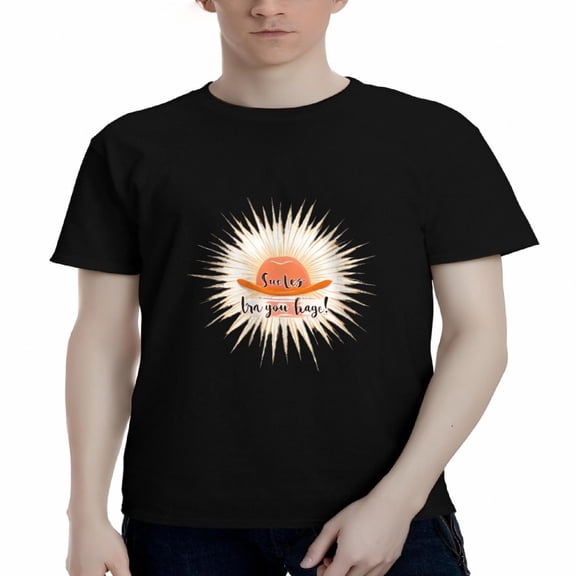 Men's Cotton Short Sleeve T-Shirt - Stylish Sun Graphic with ' Salsa ' & ' I ' m Your Guy ' Text - Casual Tee Top for Everyday Wear