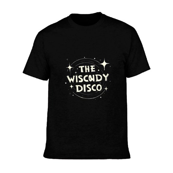 Men's Cotton Short Sleeve T-Shirt - ' THE DISCO ' Graphic Tee with Stars & Circular Patterns - Stylish Round Neck Top