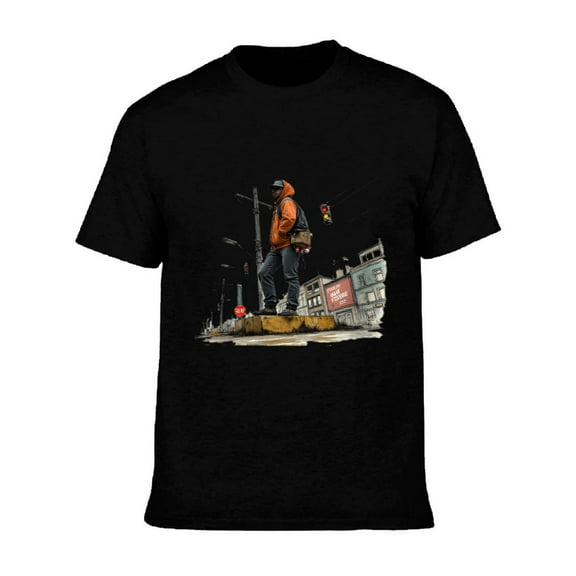 Men's Cotton Short Sleeve T-Shirt - Urban Style Tee with Vibrant Graphic Patterns Perfect for Casual Outings and Everyday Wear