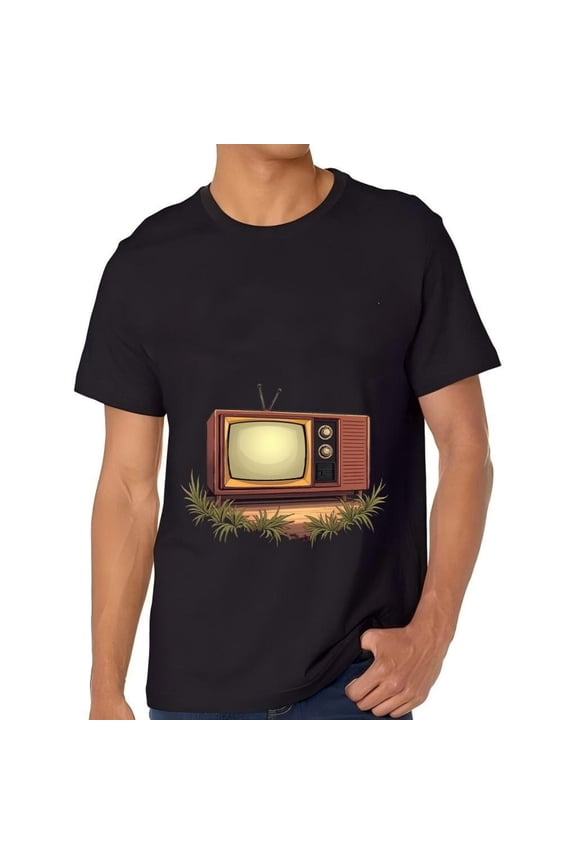 Men's Cotton Short Sleeve T-Shirt - Vintage Retro Graphic Tee with Unique Pattern Design Casual Wear for Everyday Style
