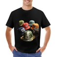 thumbnail image 1 of Men's Cotton Short Sleeve T-Shirt with Colorful Motivational Hat and Coin Graphic - " NEVER GIVE UP " Design Casual Wear, 1 of 6
