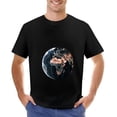 thumbnail image 1 of Men's Cotton Short Sleeve T-Shirt with Eye - Catching Globe Design Featuring Europe Africa and Asia - Stylish Casual Wear, 1 of 7
