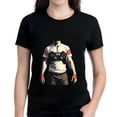 thumbnail image 1 of Men's Cotton Short Sleeve T-Shirt with Graphic Design of Torso Holding Game Controller Retro Gamer Style Black Tee with Colorful Details, 1 of 5