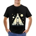 thumbnail image 1 of Men's Cotton Short Sleeve T-Shirt with Rocket Design Stars & Bodies Pattern & Exploration Theme, 1 of 7