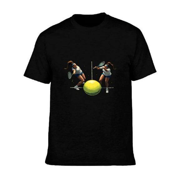 Men's Cotton Short Sleeve T-Shirts - Stylish Graphic Tees with Vibrant Tennis Player Design Perfect for Sports Enthusiasts