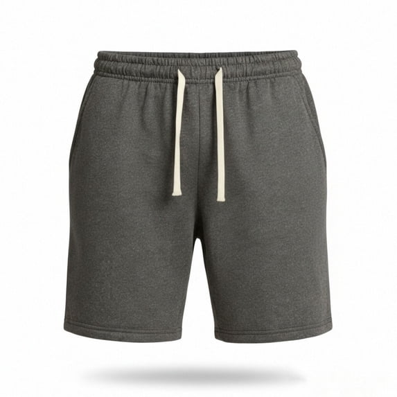 Men's Cotton Shorts 9" Casual Elastic Waist Drawstring Lightweight Workout Lounge Beach Jersey Sweat Shorts Size S-2XL Dark Gray