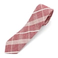 thumbnail image 1 of Men's Cotton Skinny Necktie Washed Texture Checkered Pattern - 2 1/2" Width, 1 of 2