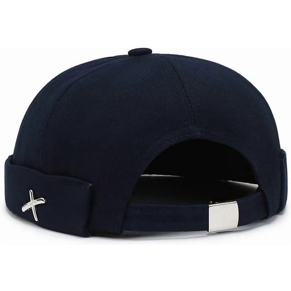Men's Cotton Skullcap Sailor Brimless Retro Rolled Cuff Docker Hats Beanies Street Casual Beanie Caps
