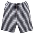 thumbnail image 1 of Men's Cotton Sleeping Shorts Big & Tall Wide Leg Striped Pajama Shorts with Pocket Loose Comfort Pjs Sleepwear Dark Gray, XL, 1 of 3