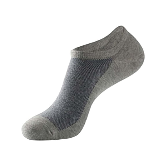 Men's Plus Size Cotton Boat Socks, Extra Large No Show Socks with Non-Slip Silicone Heel Grips, Breathable Moisture Wicking Low Cut Socks for Sneakers Loafers Daily Wear Grey