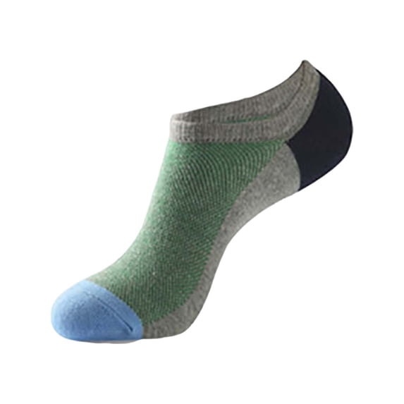 Men's Plus Size Cotton Boat Socks, Extra Large No Show Socks with Non-Slip Silicone Heel Grips, Breathable Moisture Wicking Low Cut Socks for Sneakers Loafers Daily Wear Green