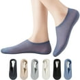 thumbnail image 1 of LDU Men's Cotton Solid Color Ice Silk No-Show Socks, Breathable & Moisture-Wicking, 6-Pair Pack for Daily Wear, 1 of 7