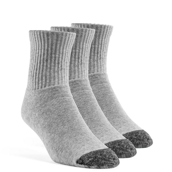 Men's Cotton Super Soft Quarter Cushion Socks - 3 Pairs