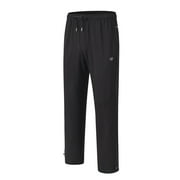 PDBOKEW Men's Cotton Sweatpants - Casual Open Bottom Straight Leg Pants with Zipper Pockets Black L