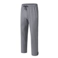 thumbnail image 1 of Cotton Sweatpants - Casual Open Bottom Straight Leg Pants with Zipper Pockets for Men Dark Gray S, 1 of 9