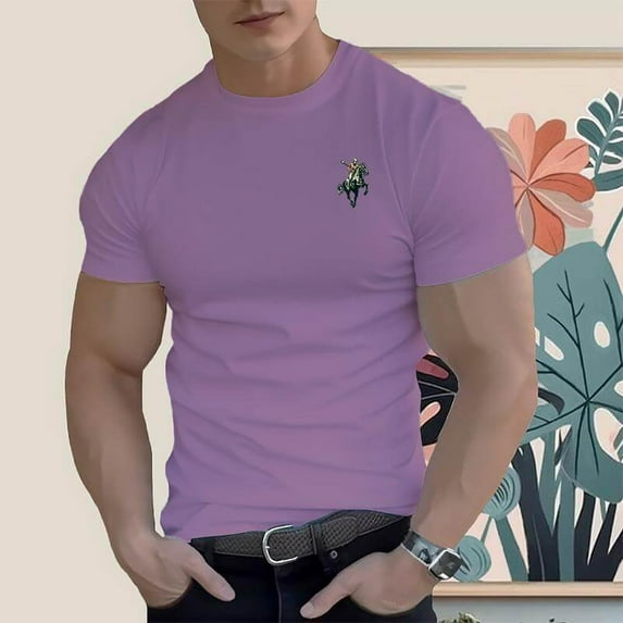 Men's Cotton T-Shirt Graphic Design Athlete Riding A Horse 16 Colors