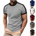 thumbnail image 1 of Men's Cotton T-Shirt Round Neck Short Sleeve Casual Athletic Gym Activewear Tee | Zenithor,Navy M, 1 of 9