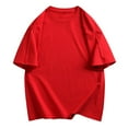thumbnail image 1 of Men's Cotton T-Shirts Oversized Unisex Short Sleeve Crew Neck Loose Basic Tops Solid Athletic Tee, 1 of 5