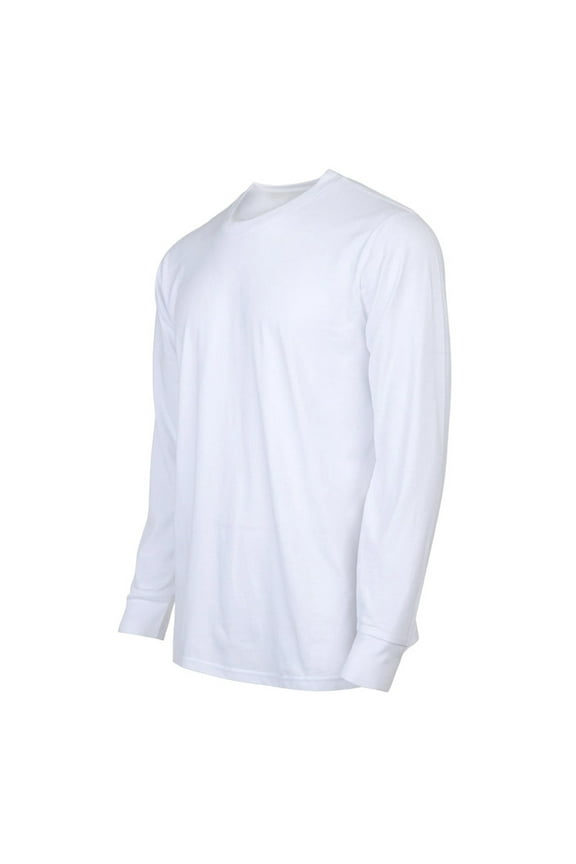 Men's Cotton T-Shirts with Ridded Cuff Crew Neck Long Sleeve Classic Fit Tee S-3XL Regular Big & Tall Breathable Casual Menswear Top Streetwear