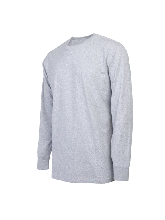 Men's Cotton T-Shirts with Ridded Cuff Crew Neck Long Sleeve Classic Fit Tee S-3XL Regular Big & Tall Breathable Casual Menswear Top Streetwear