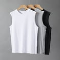 thumbnail image 1 of Men's Cotton Tank Top Sleeveless Undershirt Round Neck Regular Fit Pullover Casual Daily Gym Workout Streetwear Summer | Zenithor,Black L, 1 of 5