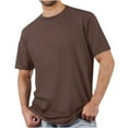 thumbnail image 1 of Men's Cotton Tee Casual Solid Color Crewneck Short Sleeve T-Shirt, L, 1 of 7