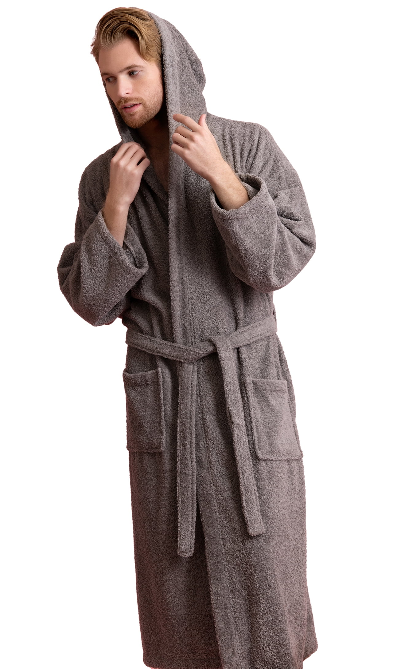 Men's Cotton Terry Robe Hooded, Comfortable, TwelLike Absorbency