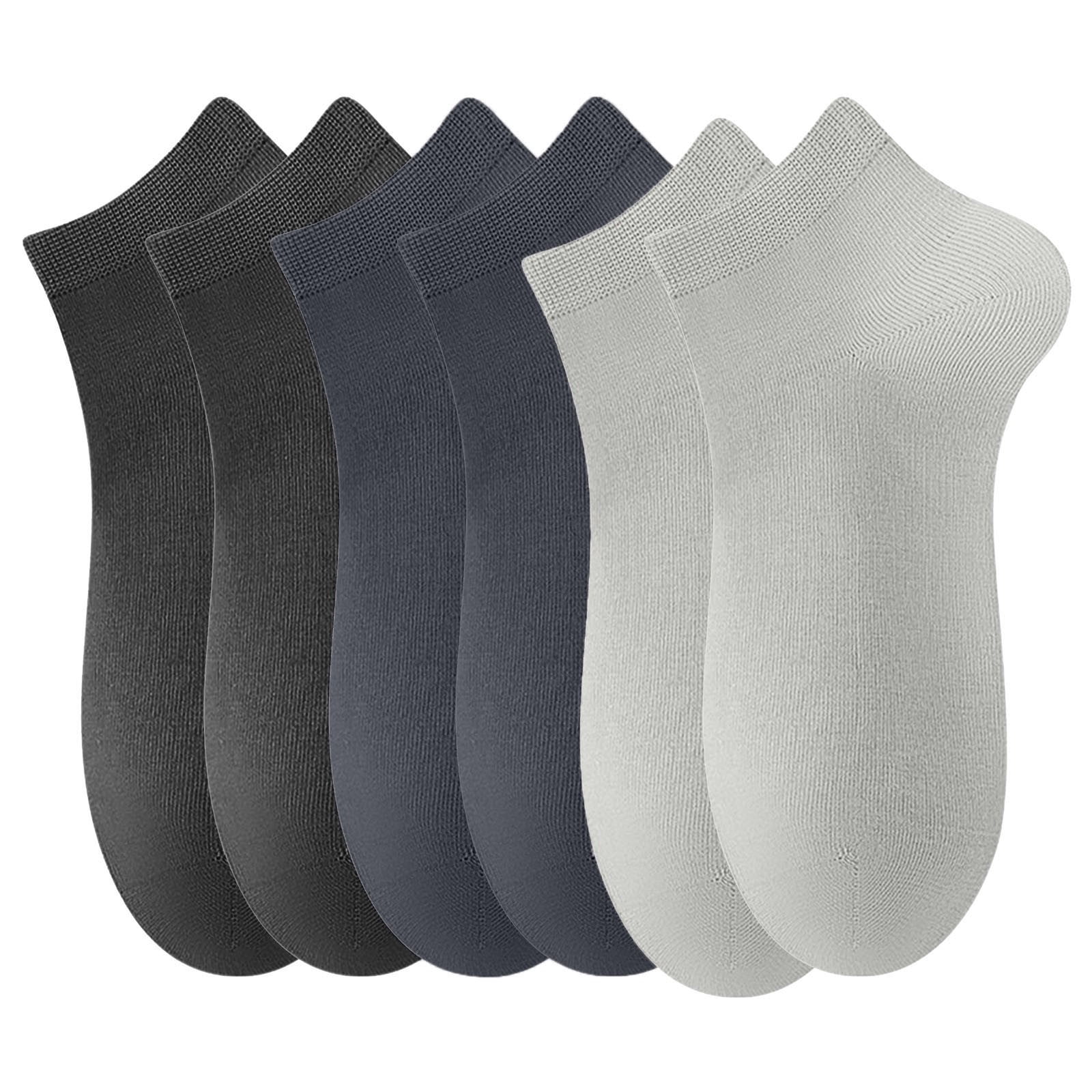 Men’s Cotton Thin Low Cut Ankle Socks – Soft, Breathable, Moisture-Wicking Socks 6-Pack